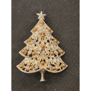 Vintagr‎ Jewelry Tannenbaum Christmas Tree Brooch Gold And Silver Tone